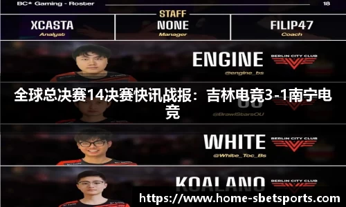 全球总决赛14决赛快讯战报：吉林电竞3-1南宁电竞